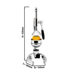 Manuelle Fruchtsaftpresse - Silber - O-Fuß - Mit Tropf-Auffangschale