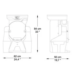 Elektrische Fruchtsaftpresse - Orange - Manuelle Zufuhr - Inkl. Regulierbarem Ablasshahn -Küchengerätegeschäft OBZ Big drawing e2a6 6