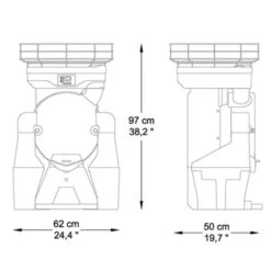 Elektrische Orangenpresse - Silber - Automatische Zufuhr - Inkl. Ablasshahn & Reinigungsmodus -Küchengerätegeschäft OFZ detail drawing a6df 2