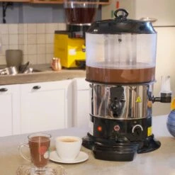 Schokoladenspender / Salep - 9 Liter - Schwarz Silber -Küchengerätegeschäft SSRM9S Stock 1140