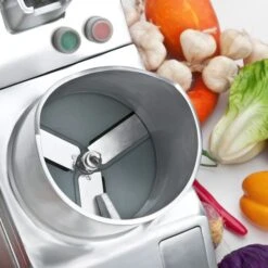 Elektrischer Gemüseschneider - 750 Watt - Ø 170mm Einfüll-Öffnung - Inkl. 5 Schneidescheiben -Küchengerätegeschäft gsa5 gem se 3 0d8a